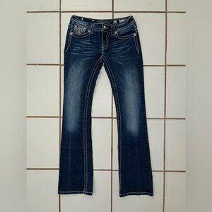 Miss Me Signature Skinny Jeans Size 27 Dark Wash Bling Pockets